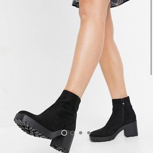 RAID Becca chunky ankle boots in black